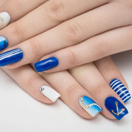 ألوان طلاء الأظافر بدرجات الأزرق لشتاء 2023