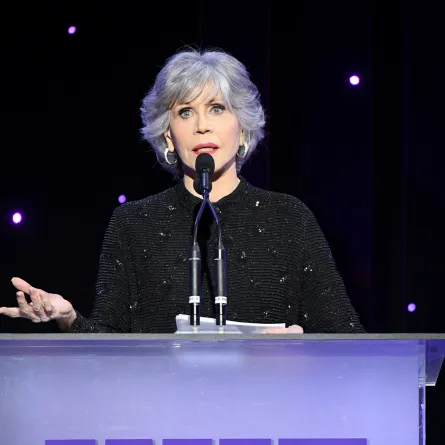 Jane Fonda speaks onstage during 2022 WIF Honors at The Beverly Hilton on October 27, 2022 in Beverly Hills, California. JC Olivera/Getty Images/AFP JC Olivera / GETTY IMAGES NORTH AMERICA / Getty Images via AFP