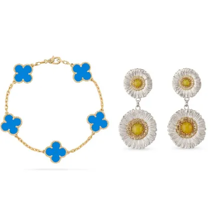 حجر الهدوء والتوازن..مجوهرات مرصوفة بالعقيق الملون لإطلالة تسحر العيون لعروس 2023