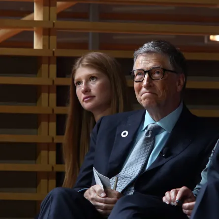 ennifer Gates and her parents, Bill and Melinda Gates, listen to former U.S. President Barack Obama speak at the Gates Foundation Inaugural Goalkeepers event on September 20, 2017 in New York City. Yana Paskova/Getty Images/AFP