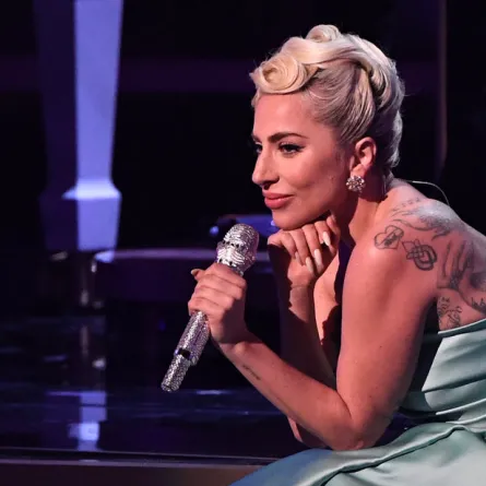  Lady Gaga performs onstage during the 64th Annual Grammy Awards at the MGM Grand Garden Arena in Las Vegas on April 3, 2022. VALERIE MACON / AFP