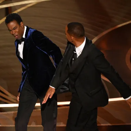 US actor Will Smith slaps  Chris Rock oat the Dolby Theatre in Hollywood, California on March 4, 2023. Robyn Beck / AFP