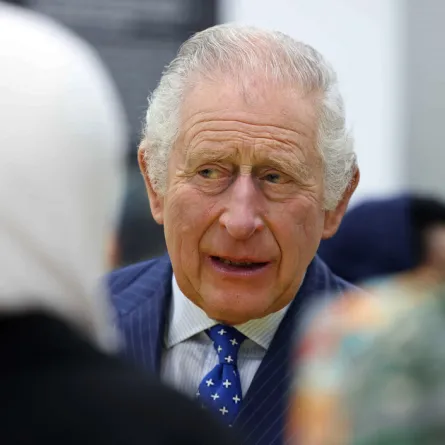 King Charles III reacts as he meets with members of the Sudanese community from across the United Kingdom, in London on March 15, 2023. Ian Vogler / POOL / AFP