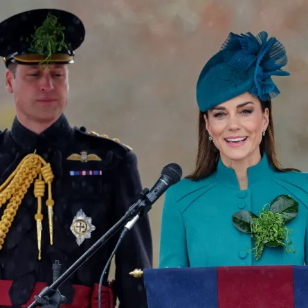 Prince William and Catherine at Mons Barracks in Aldershot, south west of London, on March 17, 2023. Chris Jackson / POOL / AFP