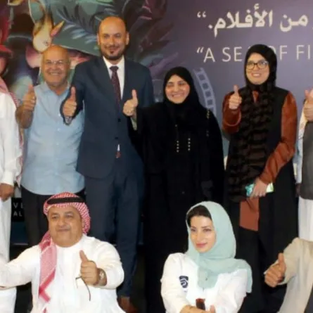 صورة جماعية بعد الموتمر الصحفي- الصورة من المركز الاعلامي للمهرجان