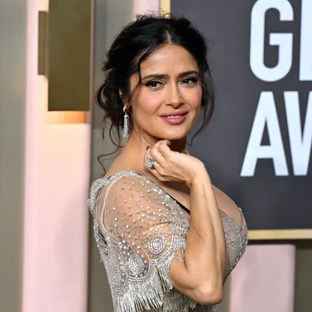 Salma Hayek at The Beverly Hilton hotel in Beverly Hills, California, on January 10, 2023. Frederic J. Brown / AFP