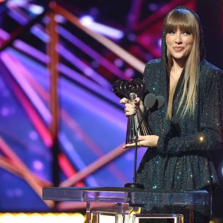 Taylor Swift accepts the iHeartRadio Innovator Award onstage during the 2023 iHeartRadio Music Awards at Dolby Theatre on March 27, 2023 in Hollywood, California. Monica Schipper/Getty Images/AFP