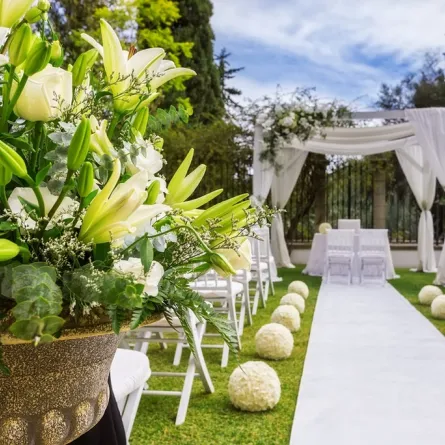 الأخضر مميّز في ديكور حفل الزفاف