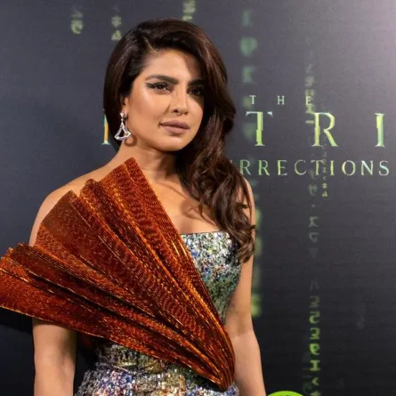Priyanka Chopra Jonas at the Castro Theatre in San Francisco, California, December 18, 2021. David Odisho / AFP