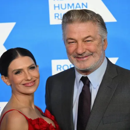 Hilaria Baldwin and Alec Baldwin arrive at the 2022 Robert F. Kennedy Human Rights Ripple of Hope Award Gala at the Hilton Midtown in New York on December 6, 2022. ANGELA WEISS / AFP