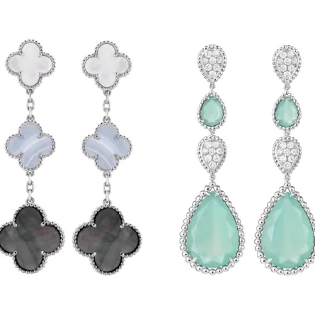 اخطفي القلوب بأقراط أذن طويلة مرصعة بالأحجار الكريمة