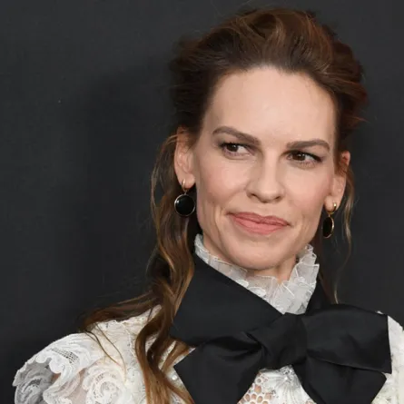 Hilary Swank arrives for a special screening of Universal Pictures' "The Hunt," March 9, 2020 at the Arclight Cinema in Hollywood. Robyn Beck / AFP