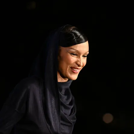 Bella Hadid arrives to attend the Fashion Trust Arabia Awards, at the national museum of Qatar in Doha on October 26, 2022. Jewel SAMAD / AFP