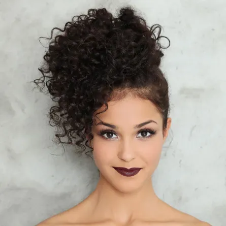 تسريحات شعر كيرلي مرفوع 