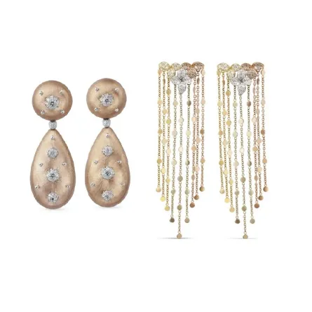 تصاميم أقراط شاندلير من ماركات مجوهرات إيطالية لعروس 2023