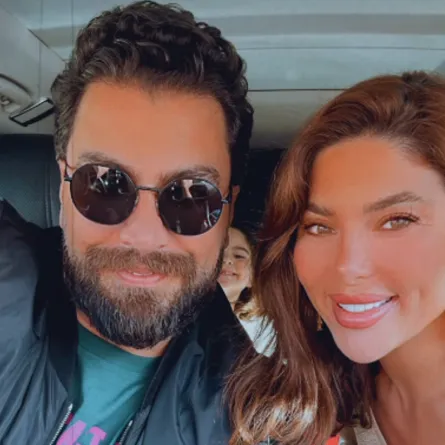 معتصم النهار وزوجته لين برنجكجي وابنتهما ساندرا - الصورة من الحساب الخاص لـ لين برنجكجي على إنستغرام