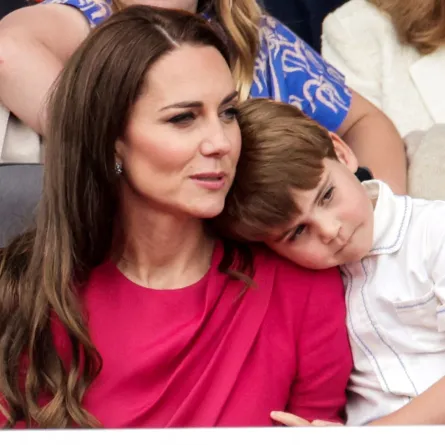 Catherine is huged by her son  Prince Louis in London on June 5, 2022. Chris Jackson