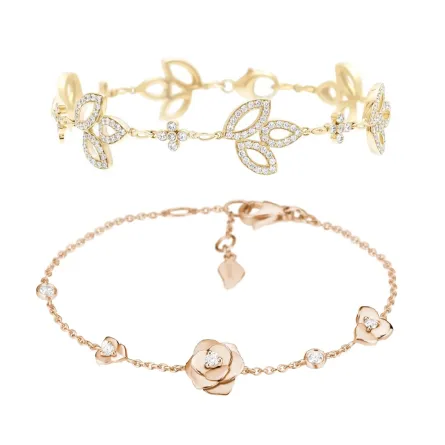 أساور مرنة مرصوفة بالألماس لإطلالة عصرية لعروس موسم الأعياد