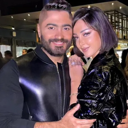 تامر حسني وبسمة بوسيل صورة من صفحته على انستغرام