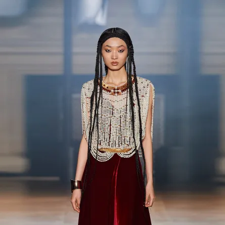 موديلات فساتين سهرة مطرزة باللؤلؤ من ميزون شريبي Maison Chraibi