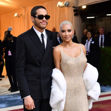 Kim Kardashian and comedian Pete Davidson at the Metropolitan Museum of Art on May 2, 2022, in New York. ANGELA WEISS / AFP