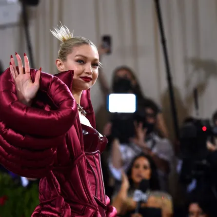 Gigi Hadid at the Metropolitan Museum of Art on May 2, 2022, in New York. ANGELA WEISS / AFP