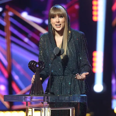 Taylor Swift accepts the iHeartRadio Innovator Award onstage during the 2023 iHeartRadio Music Awards at Dolby Theatre on March 27, 2023, in Hollywood, California. Monica Schipper/Getty Images/AFP