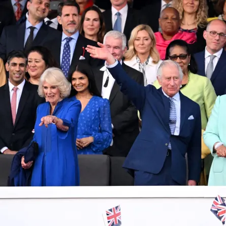 Queen Camilla and King Charles III react as they attend the Coronation Concert at Windsor Castle in Windsor, west of London on May 7, 2023. Leon Neal / POOL / AFP