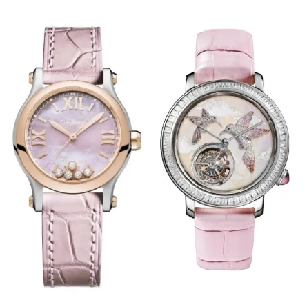 موديلات ساعات بسوار وردي