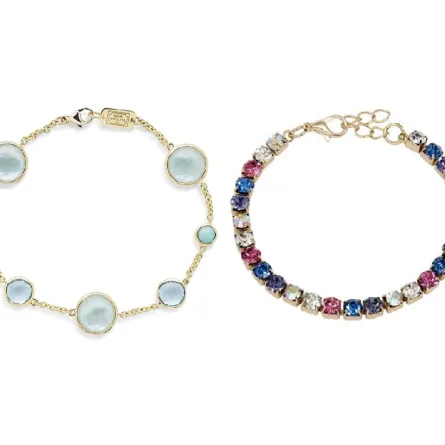 أساور يد مرصعة بالكريستال الملون