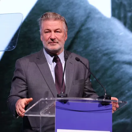  Alec Baldwin speaks onstage at the 2022 Robert F. Kennedy Human Rights Ripple of Hope Gala at New York Hilton on December 06, 2022 in New York City. Mike Coppola/Getty Images for 2022 Robert F. Kennedy Human Rights Ripple of Hope Gala/AFP