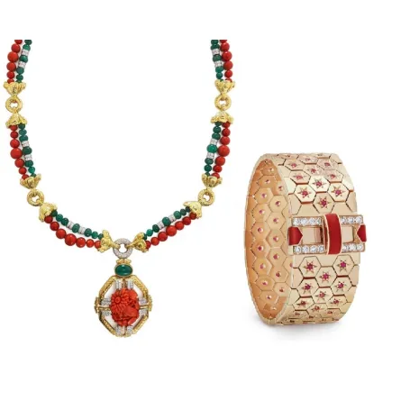 موديلات مجوهرات مرصعة بحجر المرجان 2023