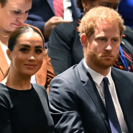 Prince Harry «الأمير هاري» and Meghan Markle «ميغان ماركل» at the United Nations in New York on July 18, 2022. T. (Photo by TIMOTHY A. CLARY / AFP)