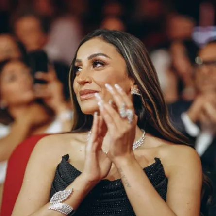 دينا الشربيني من حفل تسليم الجوائز - الصورة من المركز الإعلامي لدينا الشربيني