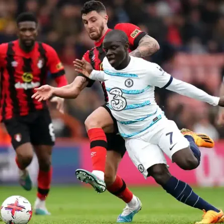 N’Golo Kanté playing for Chelsea at Bournemouth last month. He made only nine appearances during the season. Photograph: Adam Davy/PA