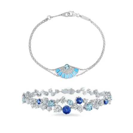 موديلات أساور مرصعة بحجر الأكوامارين