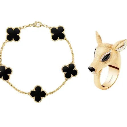 مجوهرات ذهب أسود وأصفر لصيف 2023