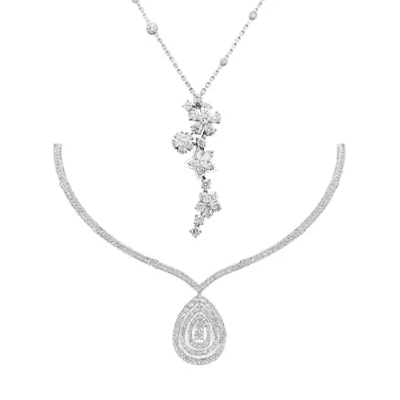 أحدث موضة سلاسل ذهب أبيض فخمة تناسب العبايات في عيد الأضحى 2023