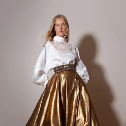 تنسيق التنورة الذهبية من ألكسيس مابيل Alexis Mabille