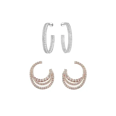 أقراط Hoop مرصعة بالألماس بتصاميم فاخرة للعروس