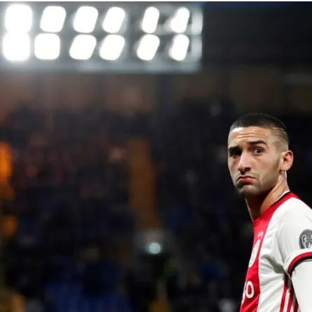 FILE PHOTO: Soccer Football - Champions League - Group H - Chelsea v Ajax Amsterdam - Stamford Bridge, London, Britain - November 5, 2019 Ajax's Hakim Ziyech celebrates their third goal REUTERS/David Klein/File Photo