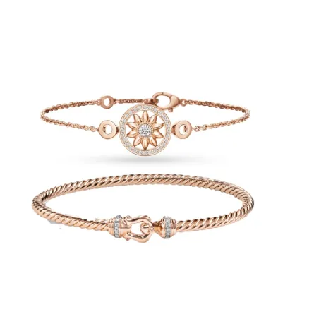 أسرار تنسيق أساور الذهب الوردي في صيف 2023