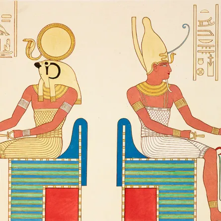 جدارية فرعونية من مقبرة رقم KV9، المتواجدة في وادي الملوك. ويبدو في الرسم اعتماد المصريين القدامى الخلاخل.  مصدر الصورة DEA / ICAS94/Getty Images