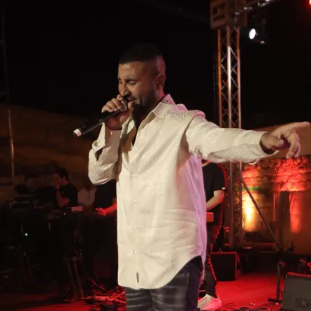 احمد سعد  في  حفلته *الصورة من  حساب  احمد سعد على الفيسبوك