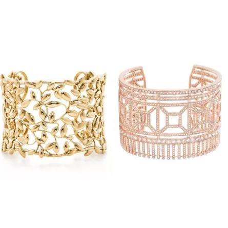 موديلات أساور ذهبية عريضة منقوشة 2023