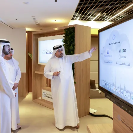 إطلاق مشروع سحب دبي الرقمية. الصورة من الحساب الرسمي للشيخ حمدان على تويتر