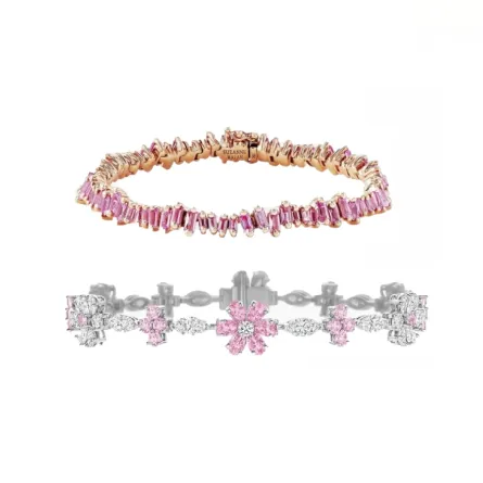 أساور مرصعة بالياقوت الوردي صيف 2023