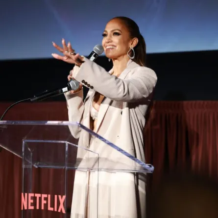LOS ANGELES, CALIFORNIA - MAY 10: Jennifer Lopez speaks onstage during "The Mother" Los Angeles Premiere Event at Westwood Village on May 10, 2023 in Los Angeles, California. Matt Winkelmeyer/Getty Images for Netflix/AFP (Photo by Matt Winkelmeyer / GETTY IMAGES NORTH AMERICA / Getty Images via AFP)