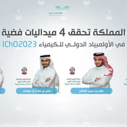 المنتخب السعودي للكيمياء يحقق 4 جوائز دولية. الصورة من حساب موهبة على تويتر