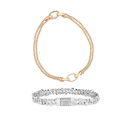 أساور ذهب مزدوجة لإطلالاتكِ العصرية الجذابة في صيف 2023